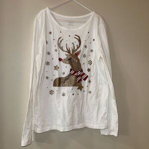 NWOT Children's Place Glitter Reindeer Top